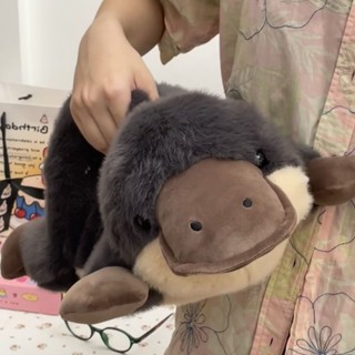 鴨嘴獸毛絨公仔 毛絨玩偶 動物玩偶 模擬安撫毛絨玩具玩偶可愛超軟抱枕靠墊生日禮物女