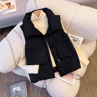 臺灣發貨 羽絨棉服馬甲 女秋冬季新款 短款 洋氣外穿 加厚無袖背心 坎肩外套
