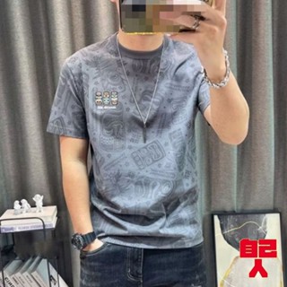 【自己人】夏季 修身男生T恤 韓版 新款 日系 復古 潮牌 短袖 潮流 ins 短袖上衣 冰絲短T ATL829