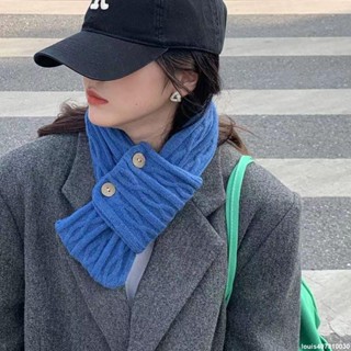 泡泡糖的小店-小圍巾女秋冬季韓版日系復古護頸裝飾百搭ins潮針織交叉毛線圍脖