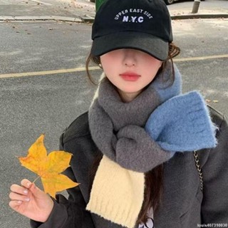 泡泡糖的小店-韓版百圍巾加厚冬季新款百搭學生純色毛線情侶高階感針織保暖圍脖