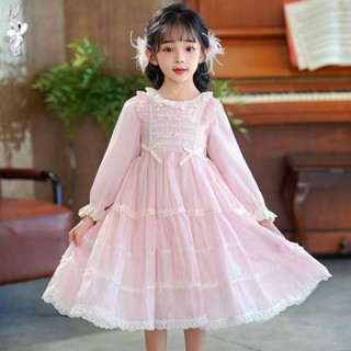 女童連衣裙新款秋裝洋氣小女孩洛麗塔公主兒童宮廷風禮服蓬蓬裙子