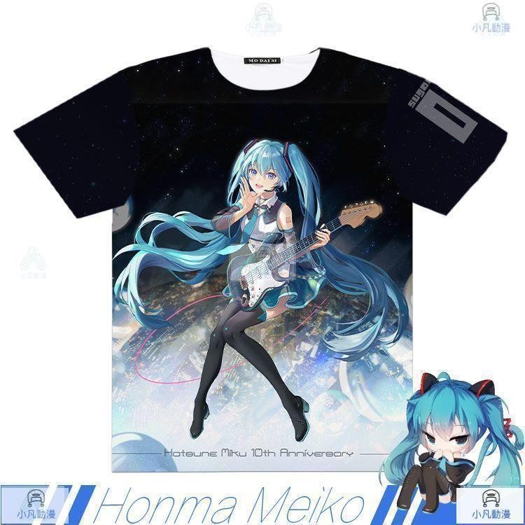 新款🔥VOCALOID 初音未來 MIKU 二次元 動漫周邊 短袖t恤衫全彩痛衣夏季 動漫成人短袖 大尺碼動漫短袖TO