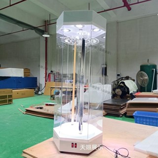 可開發票臺球桿旋轉展示桌球桿展示櫃亞克力展架陳列置物架臺球室專用架