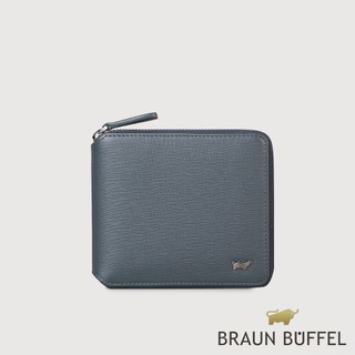 【BRAUN BUFFEL】瓦拉頓-TW 8卡拉鍊皮夾-深藍色(德國小金牛台灣總代理)/BF537-328-MAR