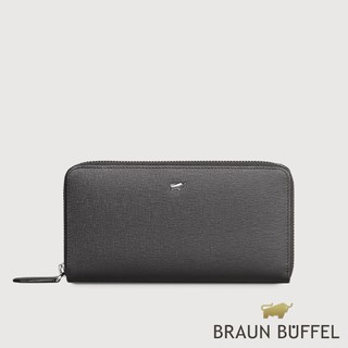 【BRAUN BUFFEL】瓦拉頓-TW 12卡拉鍊長夾-黑色(德國小金牛台灣總代理)/BF537-602-BK