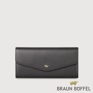 【BRAUN BUFFEL】城市-A 12卡兩折長夾-黑色(德國小金牛台灣總代理)/BF841-621-BK