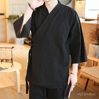 日式 和服 和風 半纏 狩衣 日本風 開襟 禪風 無印風 外套 定製LOGO日式料理服壽司店服務員工作服料理店服裝廚師日