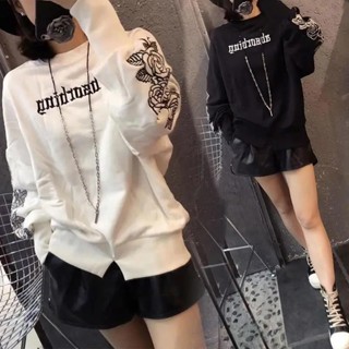 【免運出貨】短板上衣韓版薄款大學T女春秋冬圓領韓版上衣寬鬆顯瘦刷毛加厚長袖大學T女寬鬆上衣素t純棉t恤長袖上衣女正