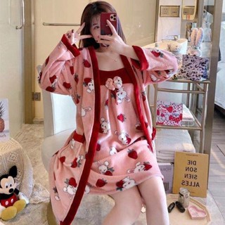 冬天睡袍女珊瑚絨加厚加絨性感長款秋冬季法蘭絨浴袍浴衣女款睡衣【Jsna皇后】