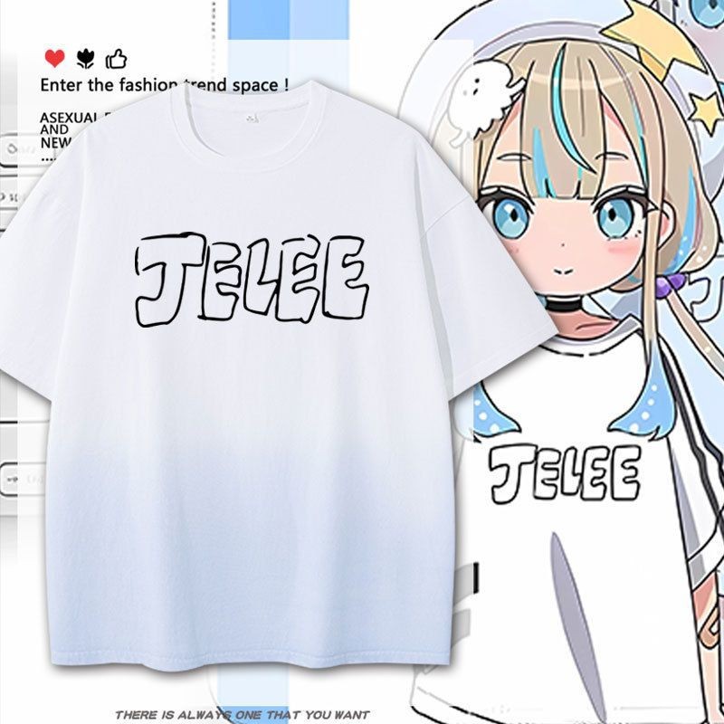 夜晚的水母不會游泳周邊JELLE醬 山之內花音同款cos短袖T恤痛衣服