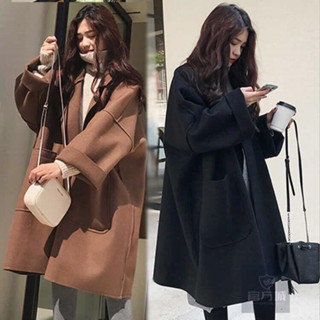 🏆優選品質🏆秋冬裝毛呢風衣女2020韓版百搭寬鬆大碼中長款螢型呢子大衣外套潮