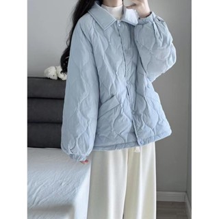 🌸臺灣特價🌸悠米 2023年春秋新款輕薄羽絨棉服女麵包服寬松翻領韓版短款棉衣外套潮