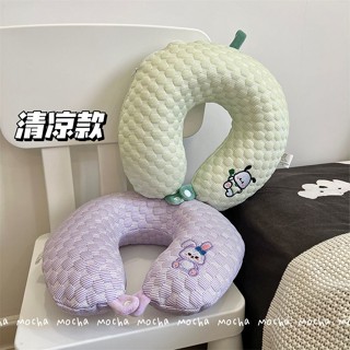 【舒適護頸~舒適入睡】夏季可愛帕恰狗冰豆豆u型枕記憶棉涼爽可拆洗脖子護頸枕旅行便攜 76T1