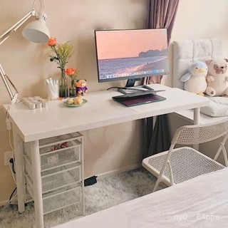 ✨開立發票宜家電腦桌簡約長條桌家用ins風辦公學習桌白色桌子女生臥室書桌電腦桌 書桌 工作桌 辦公桌書桌 寫字臺 學習桌
