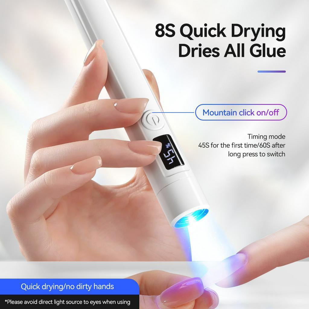 1pc Pink On-Screen Display Handheld Nail Art UV Lamp For Gel