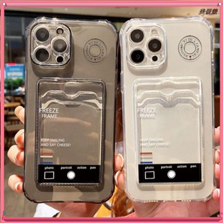 可放照片手機殼✨卡套手機殼 插卡手機殼 相機相框iPhone15promax插卡手機殼13/14透明12防摔卡套