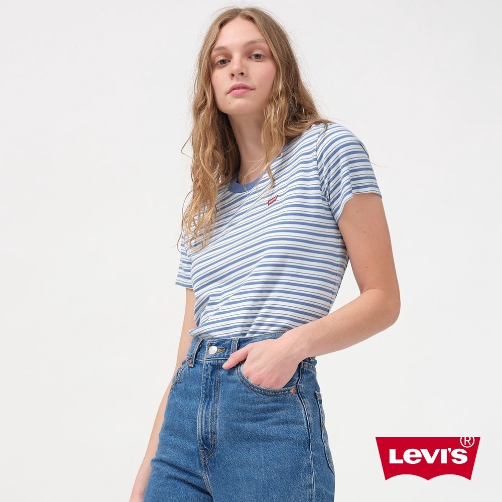 Levis 條紋短袖T恤 / 迷你Logo刺繡布章 女款 熱賣單品 39185-0092