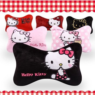 汽車枕頭 汽車靠枕🎀 HelloKitty可愛汽車頭枕護頸枕冬季保暖毛絨車用靠枕卡通女生枕頭