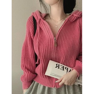Codibook｜韓國 LOVENSOME 質感優良寬鬆連帽針織外套［預購］拉鍊外套 女裝
