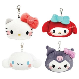 【現貨】小禮堂 Sanrio 三麗鷗 軟Q絨毛伸縮票卡包 (大臉款) Kitty 美樂蒂 酷洛米 大耳狗