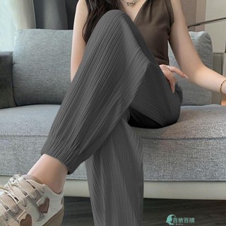 夏季薄款運動褲女 寬松束腳休閑居家燈籠褲 大碼胖MM顯瘦新款哈倫褲 休閒褲 大碼褲 九分褲 闊腿褲 長褲 褲