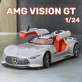 🚗模型 1:24賓士amg VISION GT合金車模壓鑄汽車聲光汽車愛好者系列兒童生日禮物金屬男孩玩具