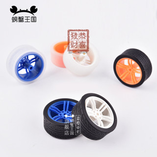🎨模擬沙盤🎨DIY智慧小車配件輪子 模型橡膠車輪TT馬達輪胎65*27mm
