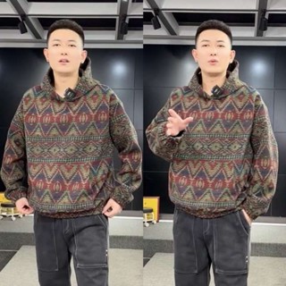 🌺新品特價🌺2025新款小香風連帽衛衣男百搭高階感民族風復古潮流休閑外套上衣