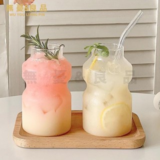 創意ins乳痠菌玻璃盃高硼矽耐熱牛奶果汁奶茶飲品盃冰美式咖啡盃 T213