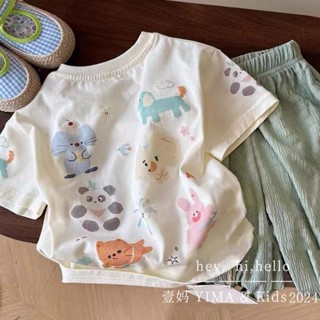 🌸Baby dragon🌸兒童短袖 女童衣服 兒童韓版上衣 女童裝 寶寶夏季薄款 兒童可愛卡通印花短袖兒童純棉短袖T恤