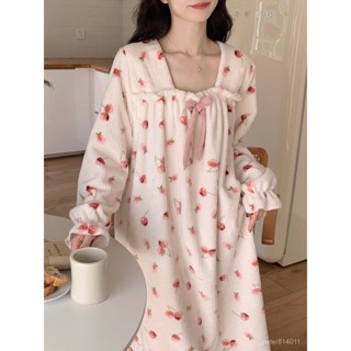 【PE】睡裙女士冬季珊瑚絨可愛甜美公主風寬鬆可外穿網紅冬天家居服睡衣