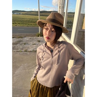 codibook｜韓國 kim9hope 圓領綁帶拉鍊長袖連帽上衣［預購］長袖上衣 連帽上衣 女裝