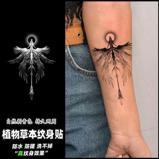 出貨♕鳳凰之翼草本果汁紋身貼高顏值防水手臂模擬持久刺青ins反光潮男 交換禮物