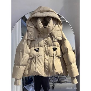 臺灣出貨 免運 麵包外套女 羽絨外套女 2024冬季新款短款羽絨服女連帽加厚寬鬆保暖小眾高階感麵包服外套 UVUE