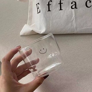 杯子✨ 玻璃杯 喝水杯子 創意小眾ins高顏值笑臉玻璃杯早餐杯耐熱牛奶杯咖啡杯飲料杯子禮