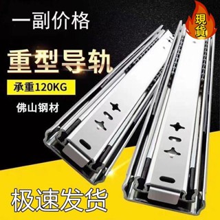【臺灣新店福利價統編】☂抽屜滑軌☂ 不鏽鋼 抽屜 軌道 三節阻尼 緩衝 靜音 滑軌傢俱鋼珠導軌衣櫃抽屜道軌