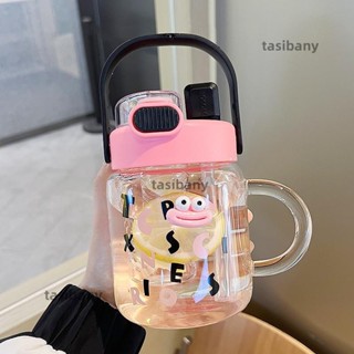 兩小無蔡👑700ml水杯 女高顏值玻璃杯 新款茶水分離泡茶杯 夏季家用帶蓋吸管杯子 提手咖啡隨行吸管杯 透明飲料果汁珍