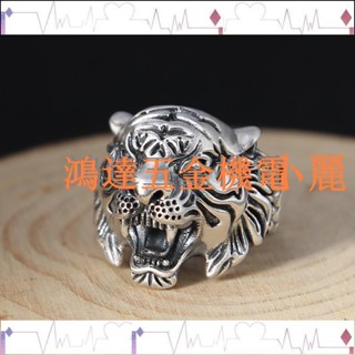 【滿299出貨】/立體個性複古銀男款925銀虎頭戒指霸氣個性飾品朋剋風格戒指 男戒 銀戒指 戒指男 男生