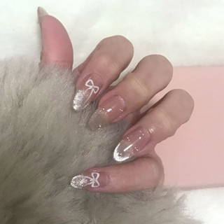 🎀臺灣48H出貨🎀美甲 淡粉貓眼純手工美甲穿戴甲高級小眾網紅ins可愛裸色辣妹學生新娘 美甲貼片 指甲貼片 假指甲 甲片