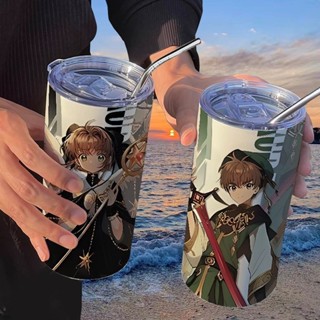 免運🎀魔卡少女櫻咖啡網紅高顏值不鏽鋼保溫杯辦公室吸管隨行水杯學生生日禮物用品可愛禮物