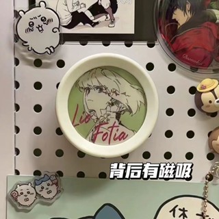 吧唧收納盒 吧唧防塵盒🎀58mm吧唧徽章收納盒透明磁吸防塵展示盒洞洞板免打孔墻上圓形盒子 穀子防塵盒 穀子展示盒