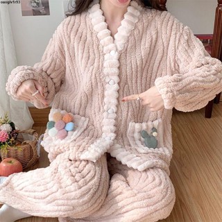 臺灣出貨 睡衣冬季加絨加厚 珊瑚絨睡衣女冬季加絨加厚花朵2023年新款春秋天法蘭絨家居服套裝