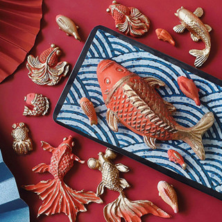 手工模具🎈金魚鯉魚矽膠模具壽星中式祝壽蛋糕裝飾烘焙工具巧剋力翻糖模