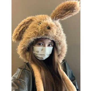 【熱銷免運】可愛 會動毛茸茸小狗狗耳朵帽子女冬季加厚保暖帽護耳圍巾 毛線帽 針織帽 毛帽 小熊造型 可愛毛帽 冬天毛帽