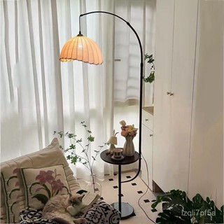 可開發票-工廠銷售 客廳中古風 落地架 法式侘寂網紅 中式複古 床頭美式 茶幾 置物架一體地架