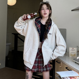 ✨美式✨復古外套✨oversize外套✨連帽衛衣✨百搭女春秋✨新款✨寬鬆✨設計感✨女生外套✨長袖衛衣外套✨長袖外套✨