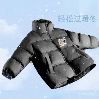 🔥桃園出貨🔥男童三麗鷗卡通印花羽絨服外套兒童加厚保暖防寒棉服中大童麵包服 RTI9