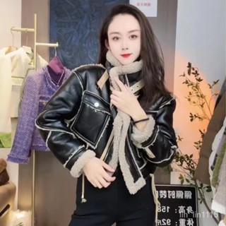🔥媽媽加絨皮衣 皮毛一體女皮大衣 厚款冬季保暖刷毛皮夾剋 秋冬pu皮寬鬆韓版機車外套 機車服女 炫酷羊羔絨短款冬季皮草