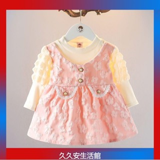 秋季 1-3 歲 2 女童 長袖 韓版 連體裙 女寶寶 秋裝 新潮 公主裙 嬰兒 洋氣 衣服